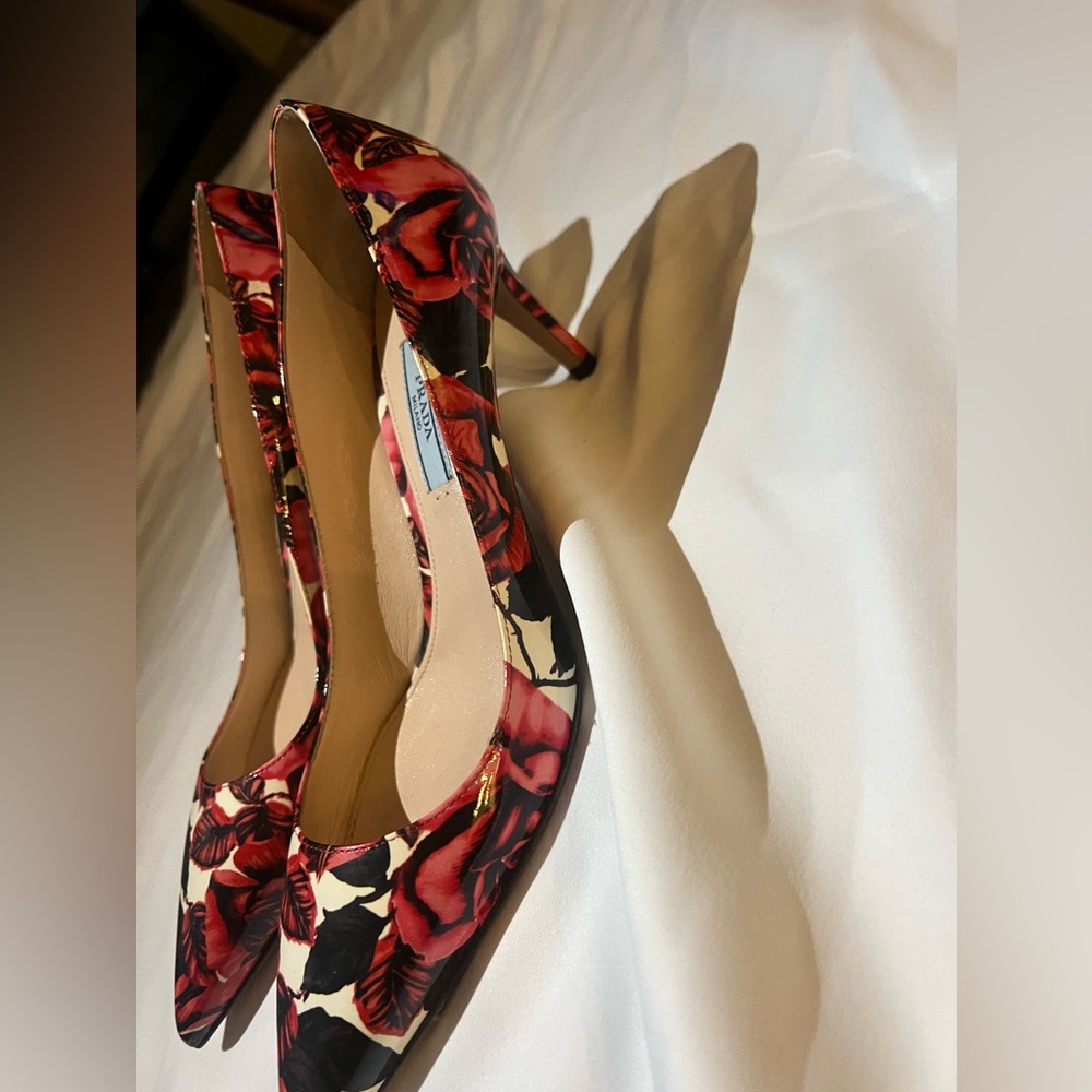 Vintage Prada Paten Leather Floral Print